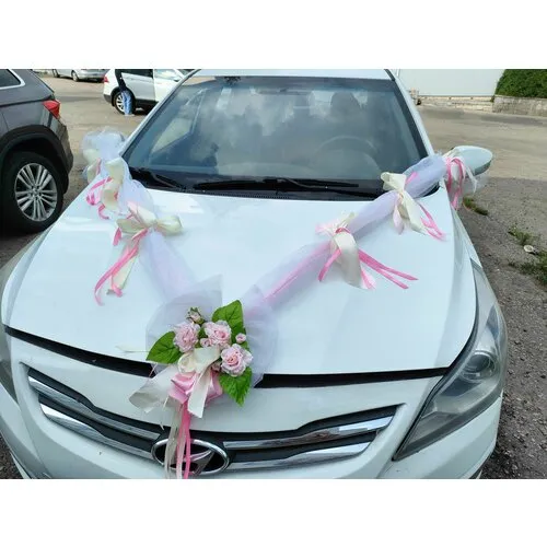 Свадебные украшения на авто, банты на машину | ВКонтакте